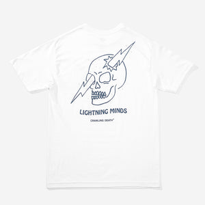 
            
                Load image into Gallery viewer, &amp;#39;LIGHTNING MINDS X CRAWLING DEATH TEE WHITE
            
        