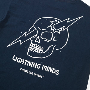 'LIGHTNING MINDS X CRAWLING DEATH TEE NAVY'